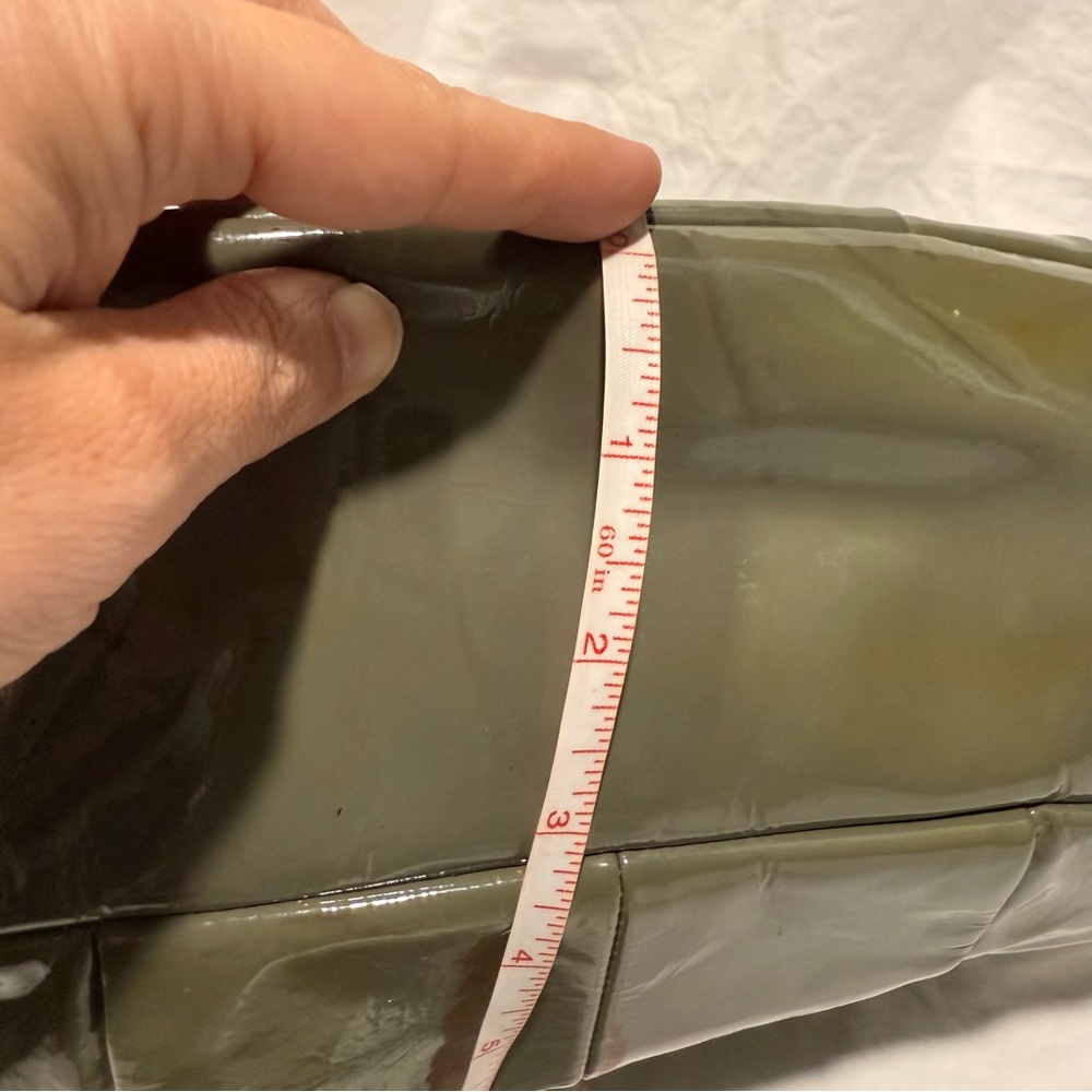 Coach Madison Maggie Sage Green Patent Leather Shoulder Hobo Bag Silver Hardware - Picture 13 of 14